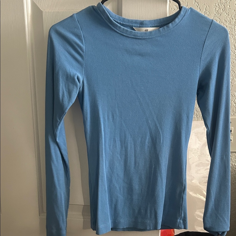 H&M Light Blue Long Sleeve Top